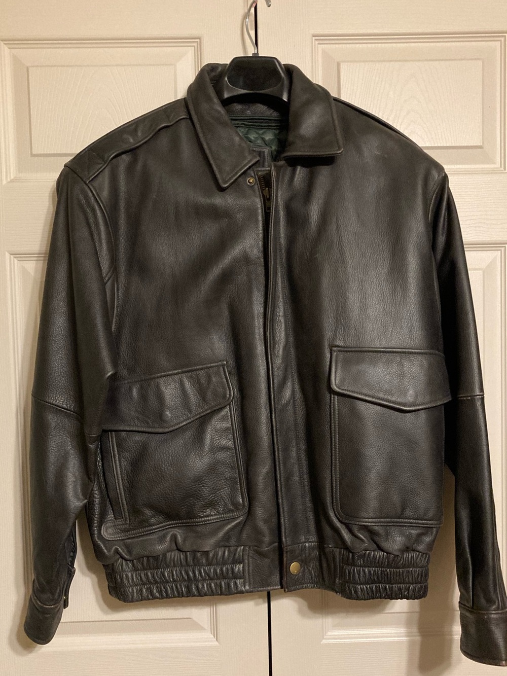 Redhead Dark Brown Leather Bomber Jacket / Coat w/ zip in liner XLarge